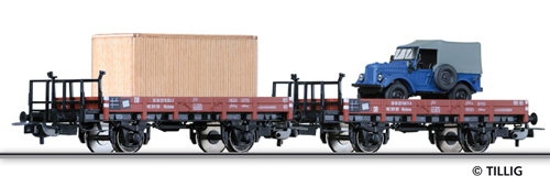 Set of 2 Flat cars with load<br /><a href='images/pictures/Sachsenmodelle/70002.jpg' target='_blank'>Full size image</a>